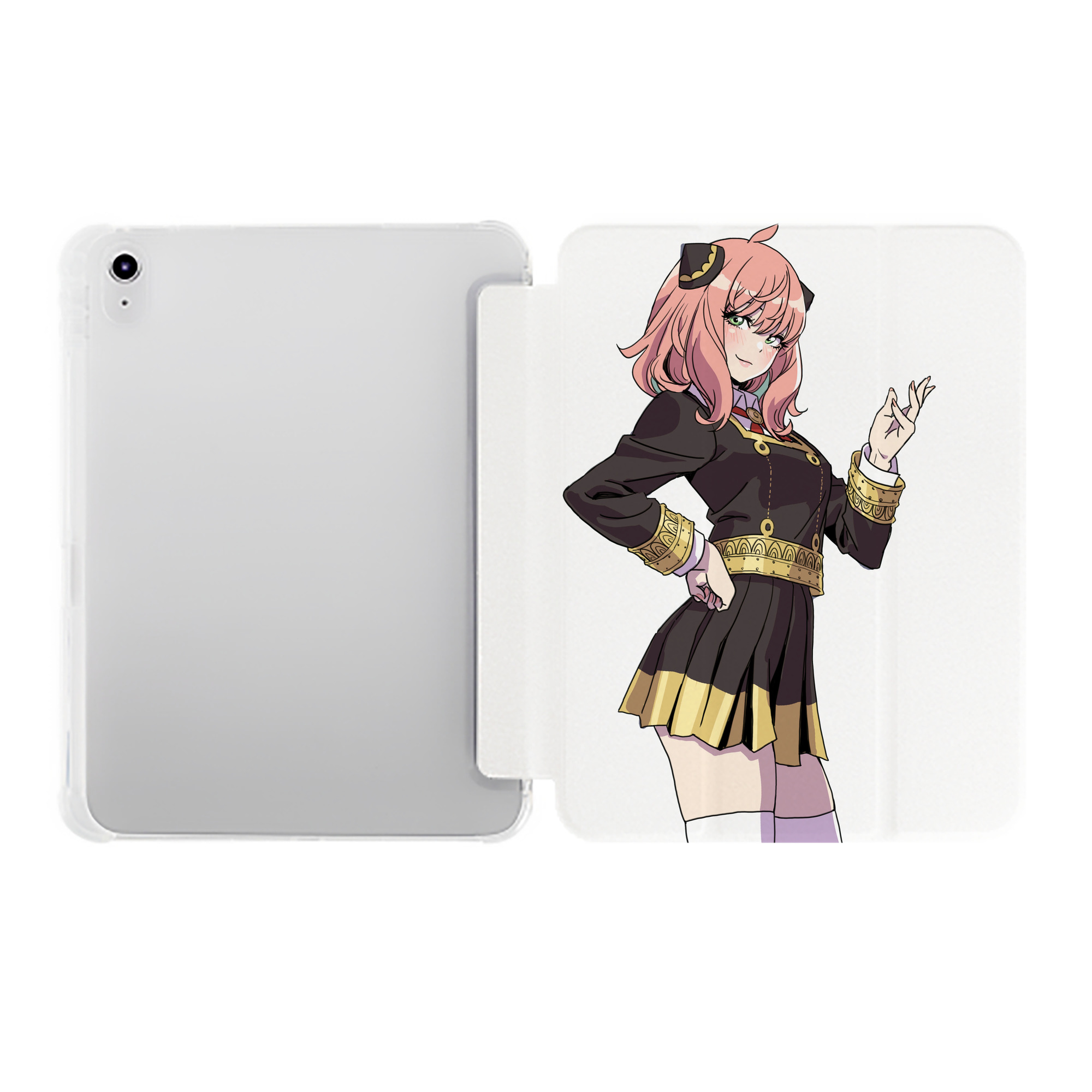 （画像用） SPY×FAMILY间谍家家酒 IPad ケース ペン収納付き 三つ折りスタンド PUレザー×シリコン 対応機種9.5/10.5/10.9インチ